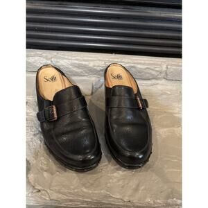 Sofft Womens Mule Leather Slip On Comfort Shoes Clogs Black Stud Detail‎ Size 8M